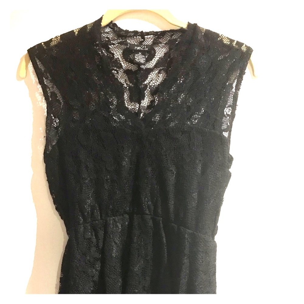 Black lace peplum top